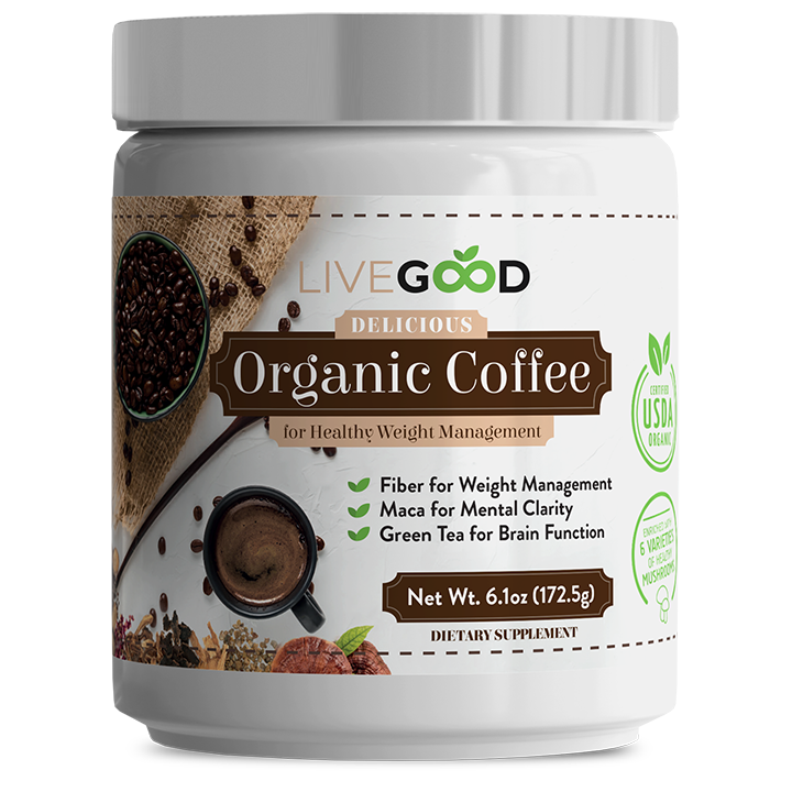 Healthy Organic Weight Management Coffee with Mushrooms
Yes, this is very likely the longest name for a coffee you’ve ever seen.  But the truth is, with all of the amazing benefits and ingredients we’ve packed into this blend, we could have added even more words, like adaptogens, green tea, healthy fiber, maca, and especially delicious!