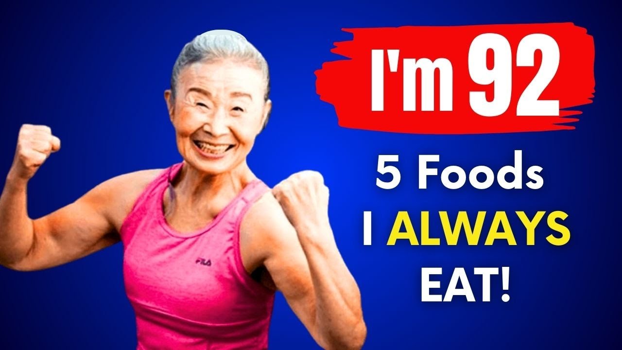 I eat TOP 5 Food and Don’t Get OLD! Japan’s OLDEST Fitness Instructor 92 yr old Takishima Mika