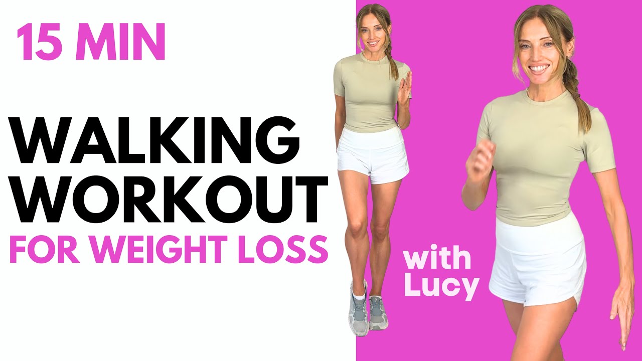 Walking Exercise for🔥 Weight Loss  – Walk at Home – 15 minute Walk with Lucy