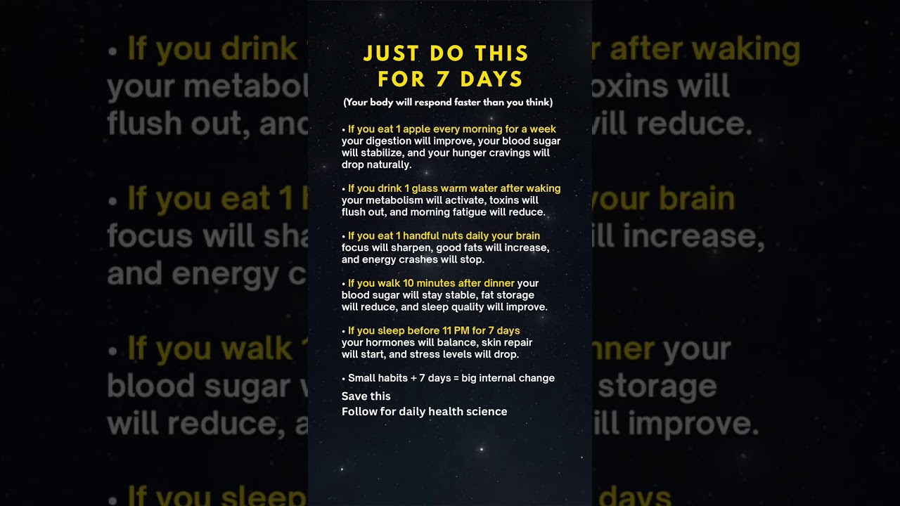 Do This For 7 Days And Your Body May Change Naturally