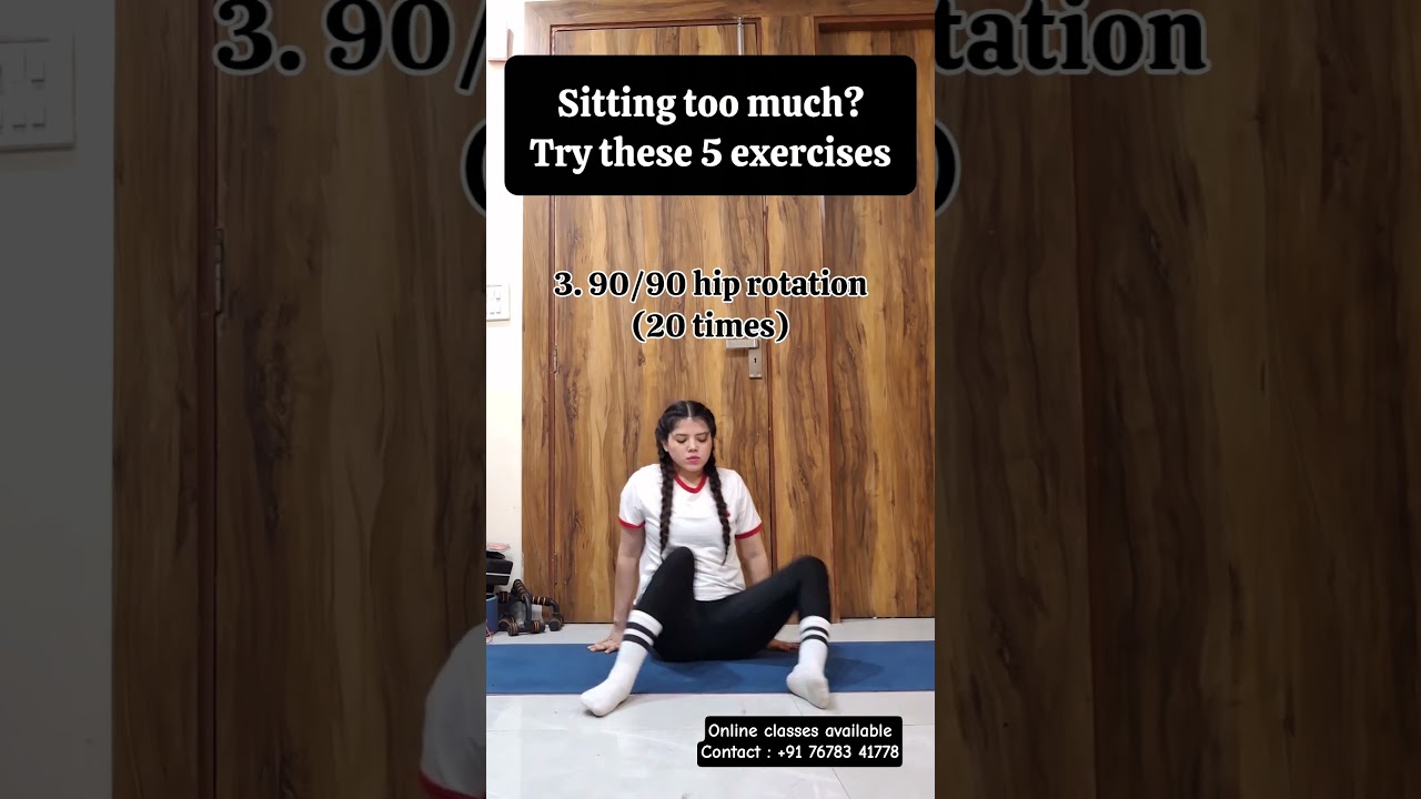sitting too much❓️Try these 5 exercise✅️⬆️ #shorts #fitness