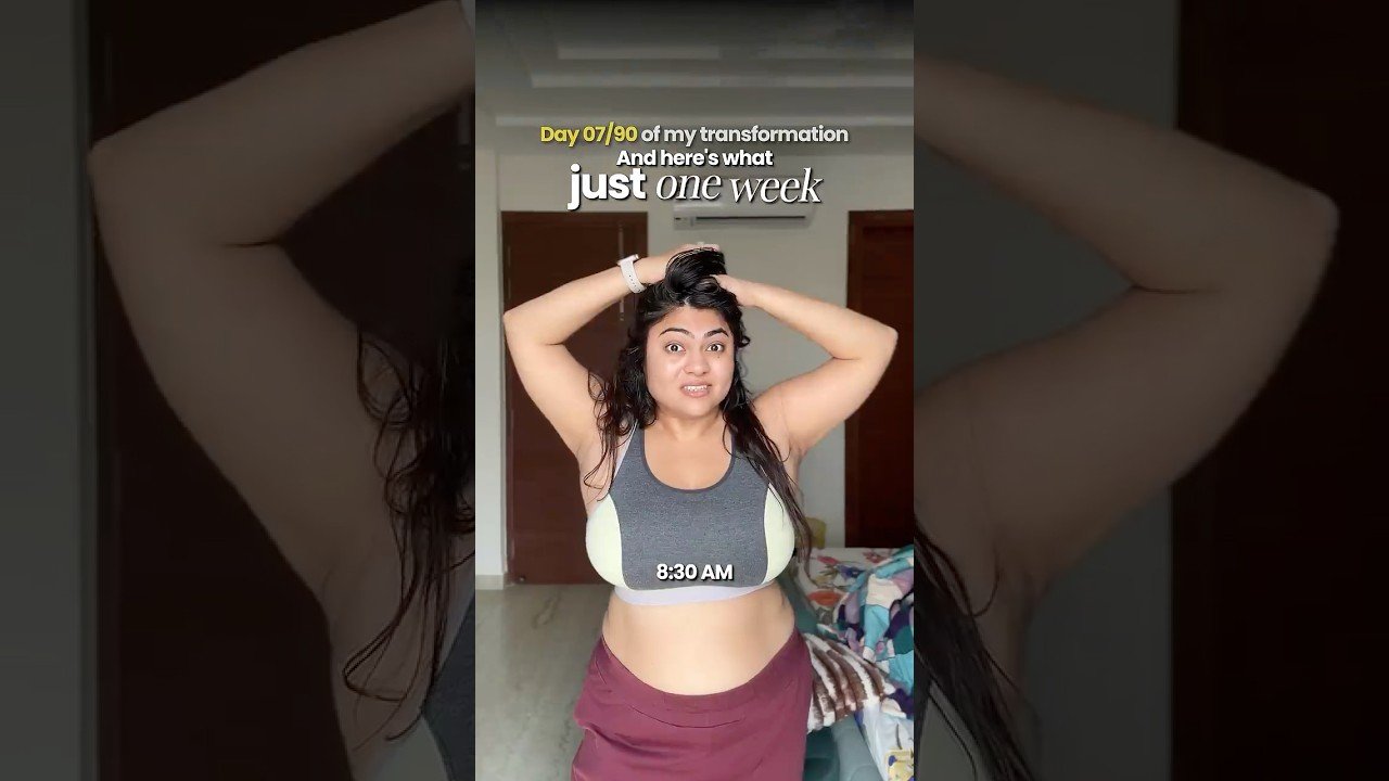 😱Lost weight in 1 week of 90 hard weight loss challenge? #weightloss #fitness #glowup