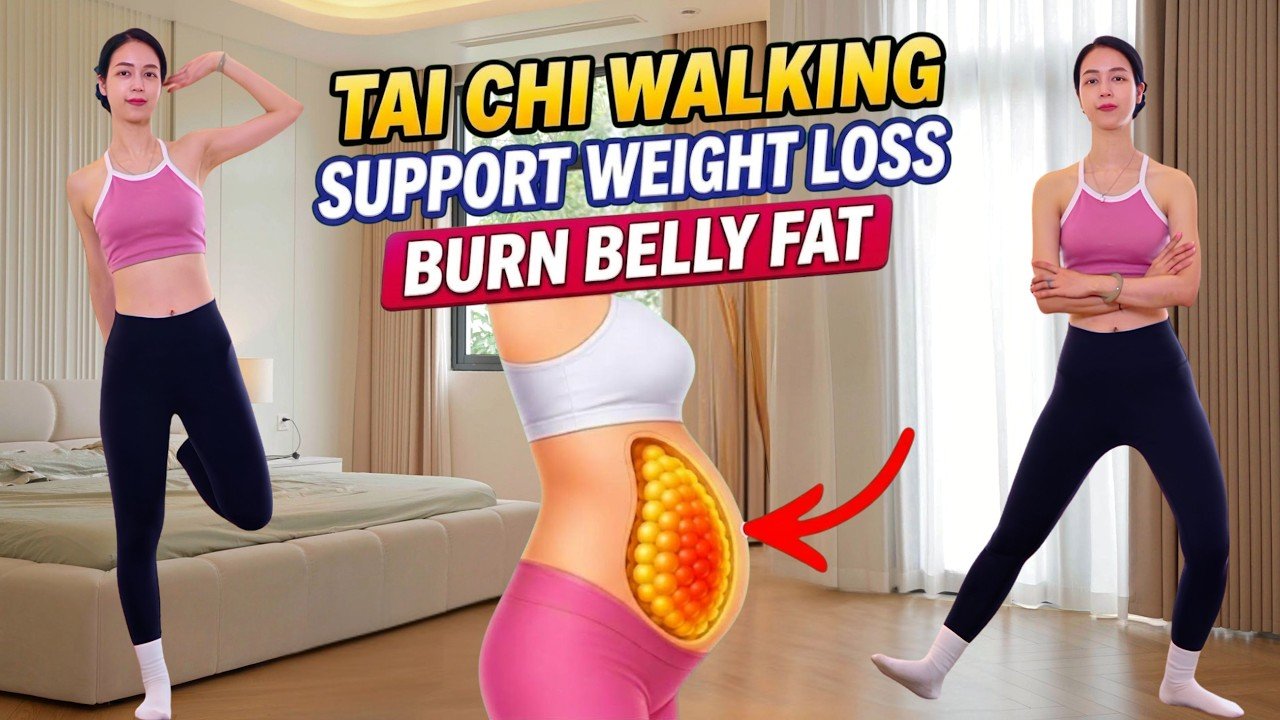 20-Minute Tai Chi Walking 🔥 Support Weight Loss, Burn Belly Fat & Improve Balance